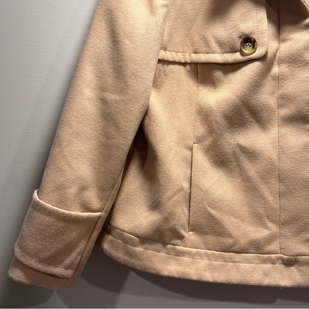 Chico’s Fleece Plush Casey Jacket Arabian Camel Size 3 Large Gold Zipper EUC - Picture 5 of 16